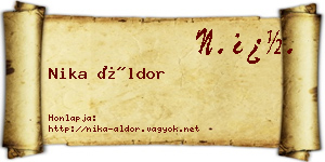 Nika Áldor névjegykártya